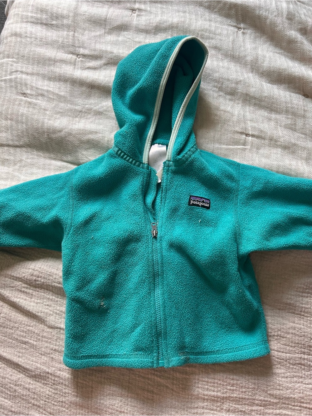 Patagonia Kids Teal Zip-Up Fleece Hoodie